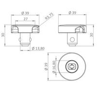 Rapid Lock System - removable part Ø 39 x 30 h
