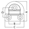 Folding pad eye 59x61 mm 8 mm ring Breaking load kg 4000