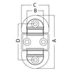 Folding pad eye 45x87 mm double 6 mm ring Breaking load Kg 3600