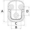 Squared pad eye 57x45 mm ring 6 mm