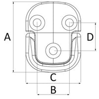 Squared pad eye 57x45 mm ring 6 mm