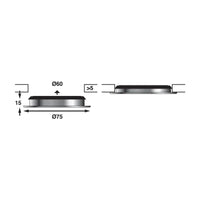 BatSystem Chrome Downlight Vega 75 Slave, (Controlled By 9696C) dimensions