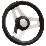 Ultraflex Stainless Steel Steering Wheel (Black Rim / 350mm / No Hub)