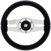 Ultraflex Stainless Steel Steering Wheel (Black Rim / 280mm / No Hub)