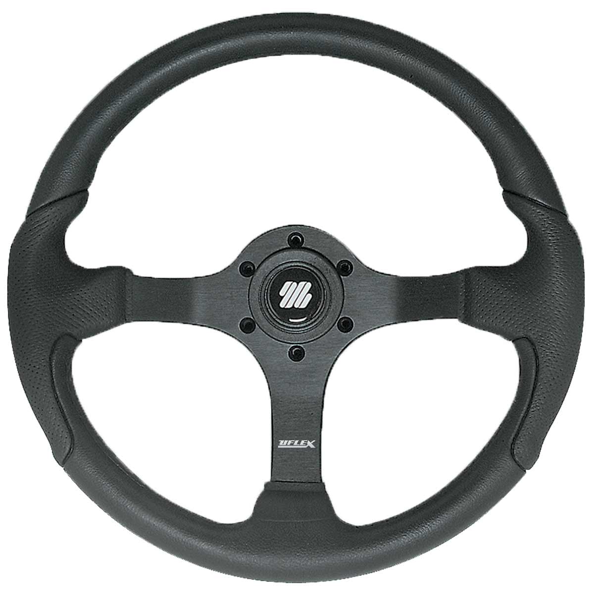 Ultraflex Aluminium Steering Wheel (Black Rim / 350mm / No Hub)