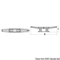 Nylon belaying cleat white 110 mm