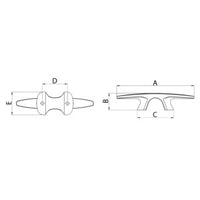 Bull Dog cleat mirror-polished AISI316 205 mm