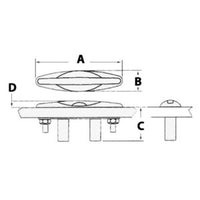 Push-up cleat mirror-polished AISI316 164/150 mm