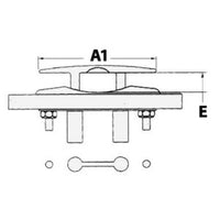 Push-up cleat mirror-polished AISI316 305/285 mm