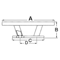 Nordik cleat mirror-polished AISI316 205 mm