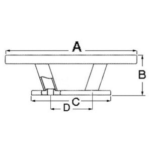 Nordik cleat mirror-polished AISI316 205 mm