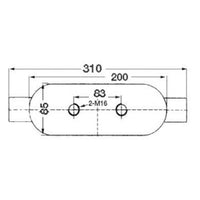 Nordik cleat mirror-polished AISI316 310 mm oval