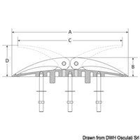 WING pop-up cleat AISI316 480x75 mm