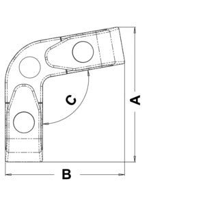 Angle fairlead w/rollers 100°