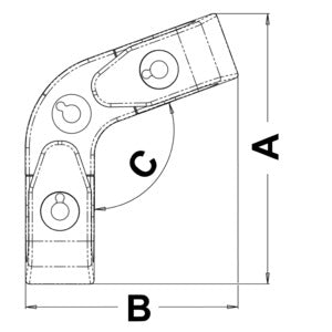 Angle fairlead w/rollers 100°
