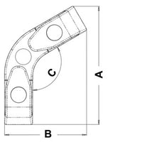 Angle fairlead w/rollers 120°