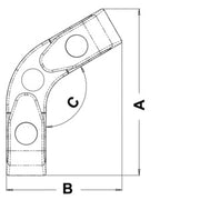 Angle fairlead w/rollers 120°