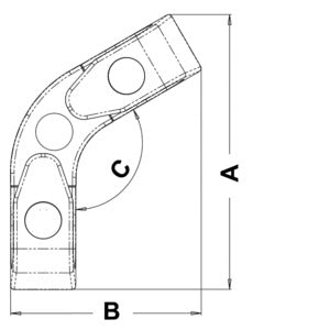 Angle fairlead w/rollers 120°