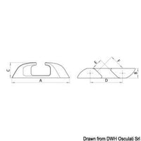 Capri SS angled fairlead 150mm (L + R)