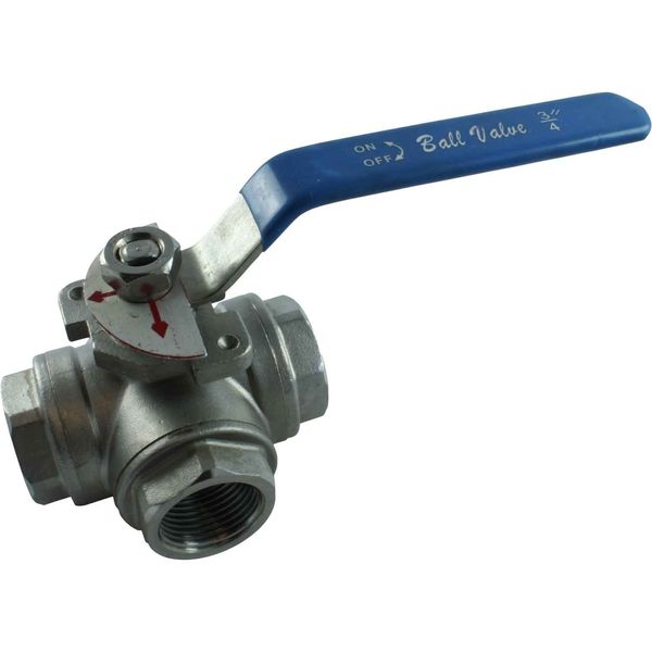 Osculati Stainless Steel T Port Valve (3/4" BSP Female Ports) 405464 17.722.03