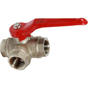 Maestrini Brass Reduced Passage T Port Valve (1" BSP)