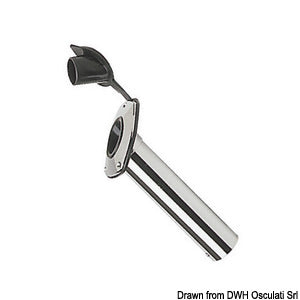 Chromed-brass flush-mount fishing rod holder