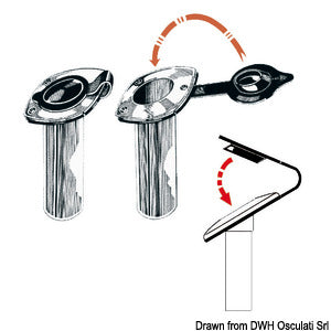 Cap for flush-mount rod holder soft PVC white