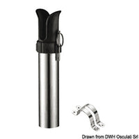 Fishing rod holder for bulkhead mounting with pull-out pin