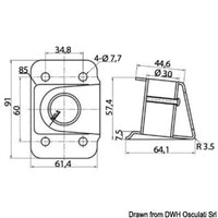 Stanchion base with reinforcing plate