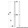 Stanchion for female base AISI316 610 mm