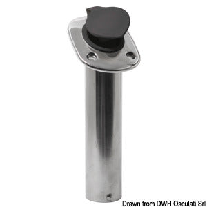 Flush-mount SS rod holder 42 mm 60°