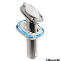 Base with LED for fishing rod holder