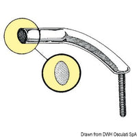 Oval pipe handrail AISI316 external screws 305 mm