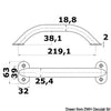 Oval pipe handrail AISI316 19x25 mm 219 mm