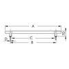 Deluxe handrail AISI316 450 mm