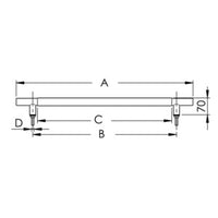 Deluxe handrail AISI316 450 mm