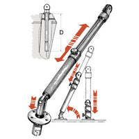 Telescopic davit 180 kg per pair