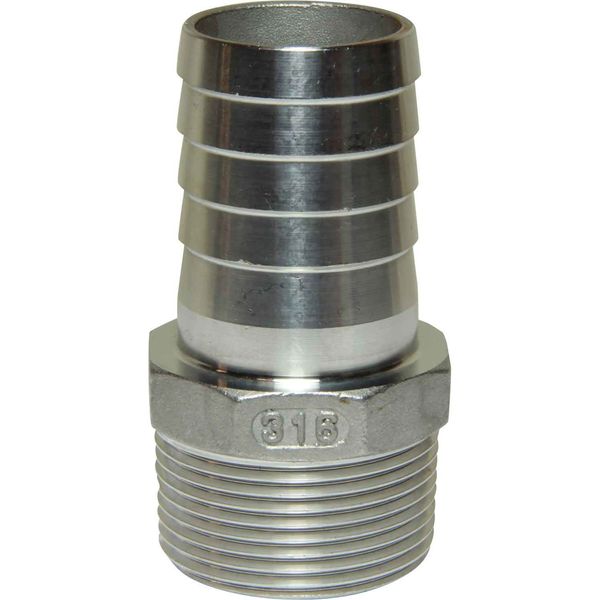 Osculati Stainless Steel 316 Hose Tail (1-1/4" BSPT Male to 35mm Hose) 422664 17.306.08