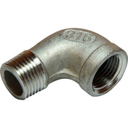 Osculati Stainless Steel 316 90 Degree Elbow (1/2" BSP Male/Female) 423043 17.124.02