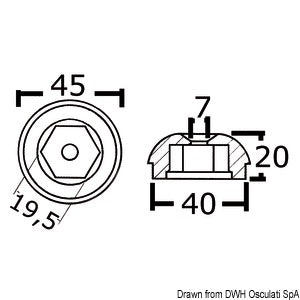 Aluminium spare anode orig. ref. 71190A