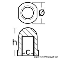Anode shaft nut 22/25mm