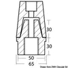 Ogive shaft anode w/aluminium plate 30 mm