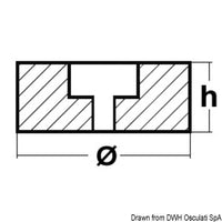 Magnesium stern anode 125x38 mm