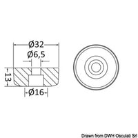 Lateral anode couple for 2 blades propeller