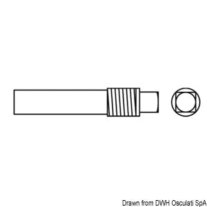 Threaded zinc anode 1/2