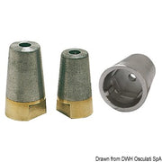 Zinc anode w/nut Radice type 40 mm