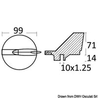 Magnesium directional fin for Yamaha 225/300 HP