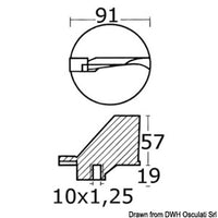 Zinc fin anode 100/225 HP