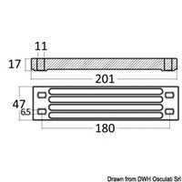 Aluminium oblong anode for Yamaha