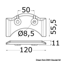 Onboard/outboard plate (zinc)